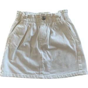 Zara White denim Paper bag waist skirt. 8